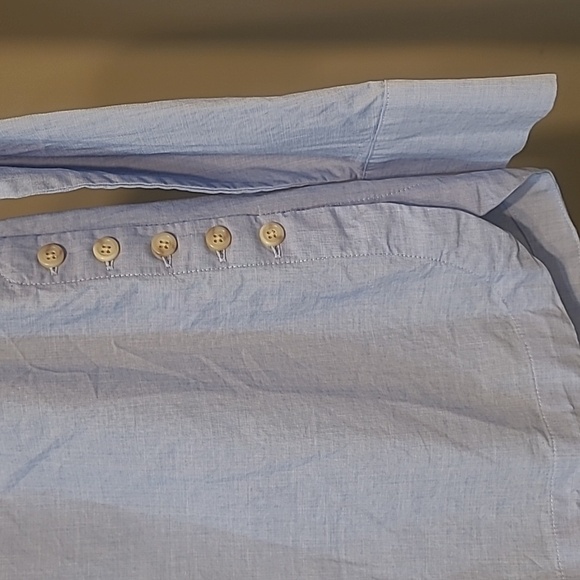 Talbots Light Blue Cotton Oxford Shirt XS | Side Button Detail - Picture 12 of 15